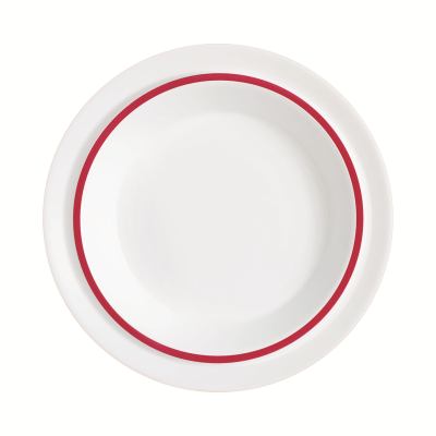 Autonomy Red Border Soup / Dish 23cm - 9"