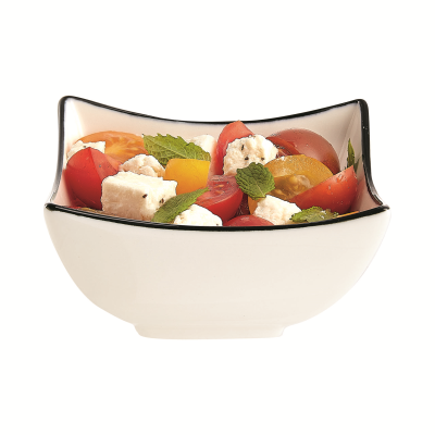 Appetizer Black Line Deep Square Bowl 9cm - 3.5"